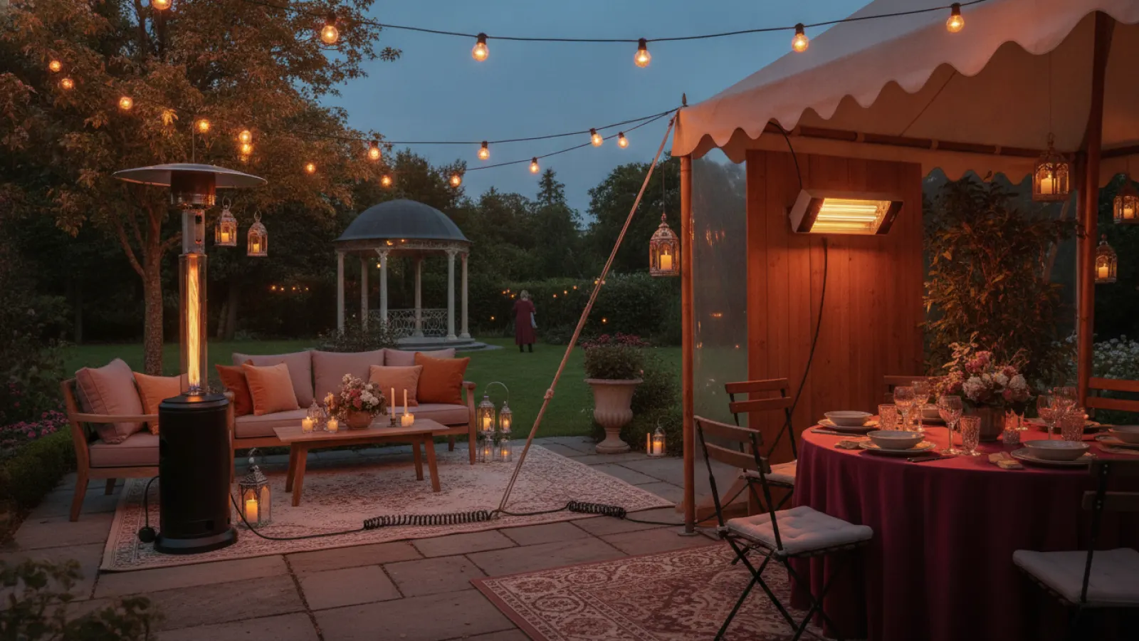 Heizstrahler kaufen: Gas oder Strom für Terrasse und Zelt