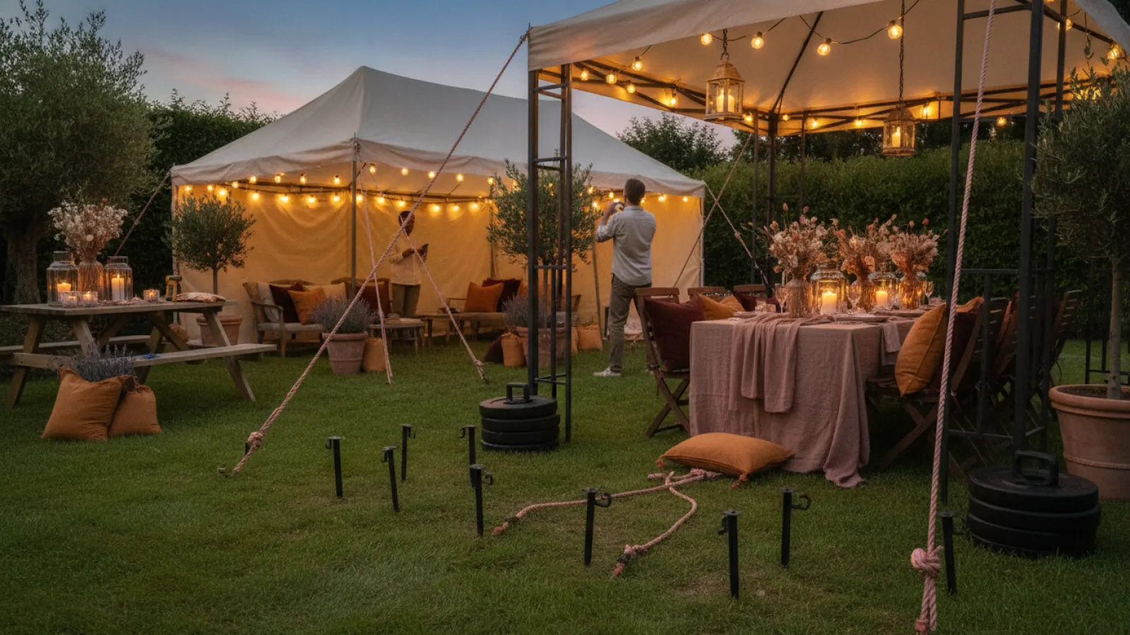Pavillon und Partyzelt sturmsicher aufstellen